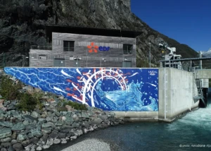 Fresque Mural Studio sur barrage EDF