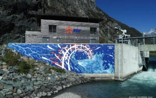 Fresque Mural Studio sur barrage EDF