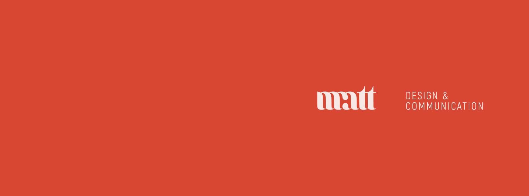 Bandeau rouge avec logo Matt Design et Communication